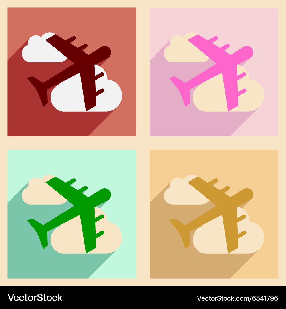 Flat with shadow concept and mobile application vector image