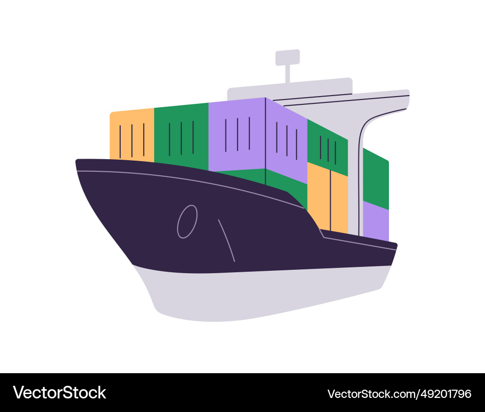 Frachtschiff mit Waren beladen in Containern Marine Frachtschiff mit Waren beladen in Containern Marine vektorbild