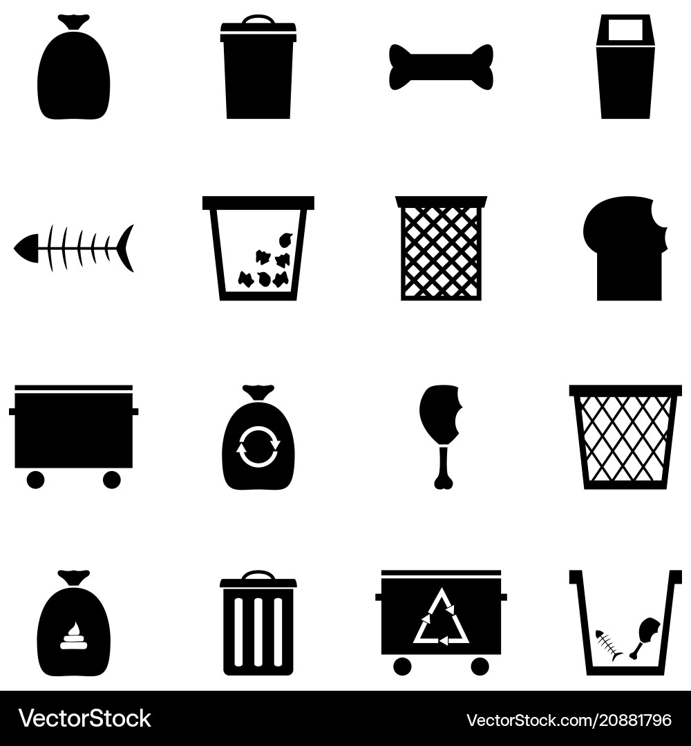 Garbage icon set Vector Image