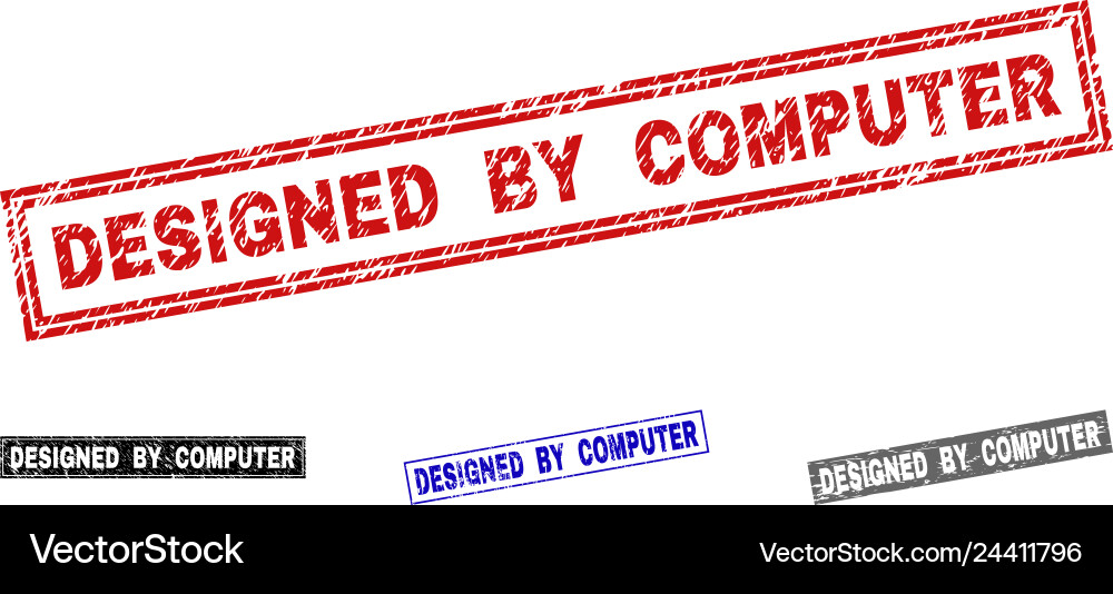 Grunge designed by computer textured rectangle Grunge designed by computer textured rectangle vector image