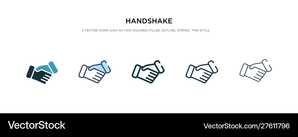 Handshake Icons - Multiple Styles vector image