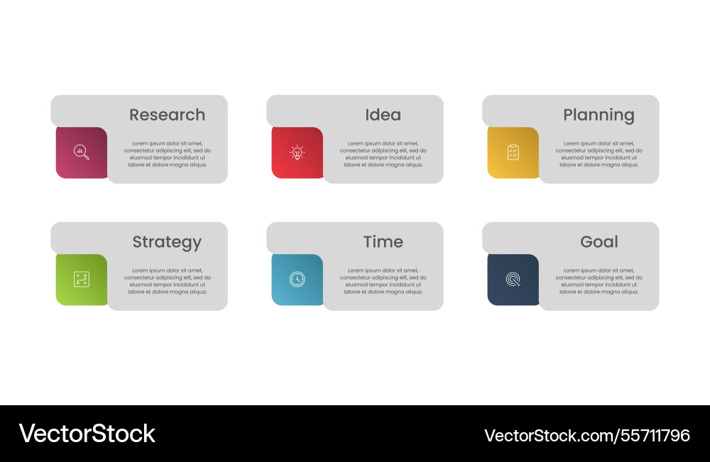 Infographic element design template with 6 Vector Image