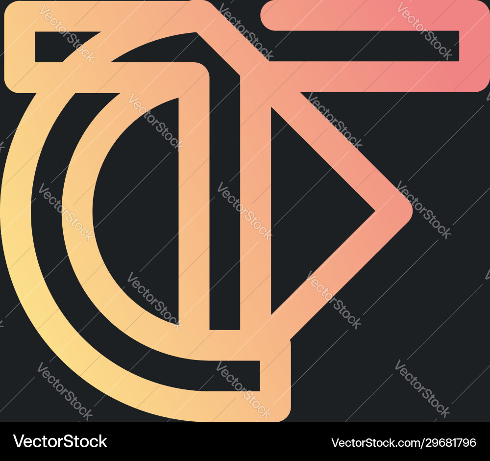 Initial cf logo monogram design template simple Vector Image
