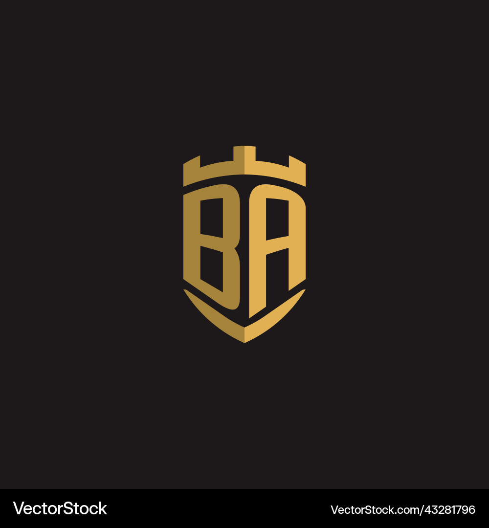 Initials ba logo monogram with shield style design Vector Image
