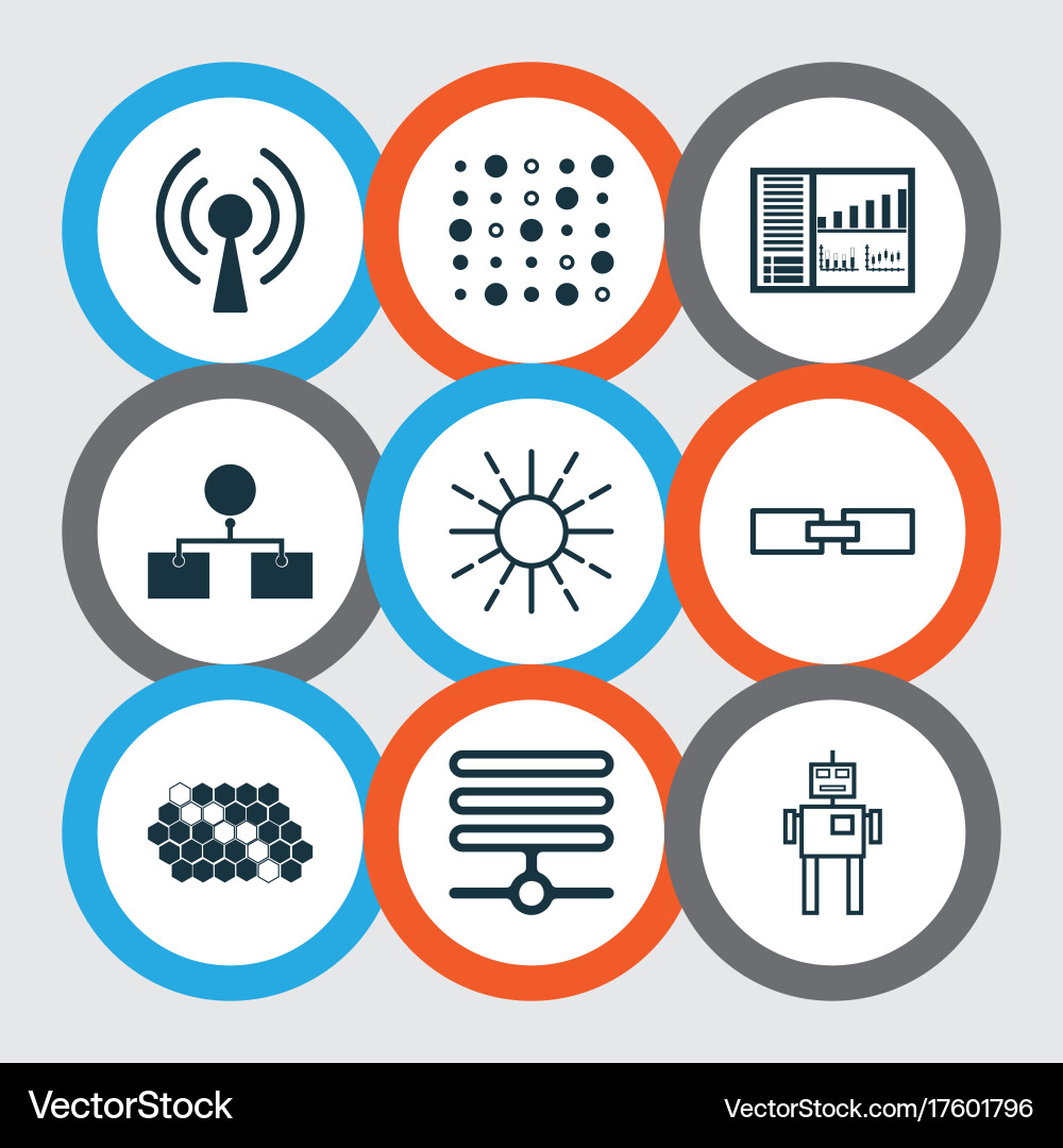 Learning icons set collection of information base Vector Image