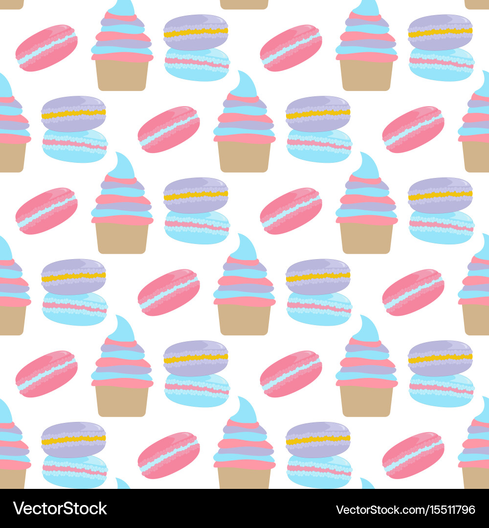 Macarons cake pattern Vector Image