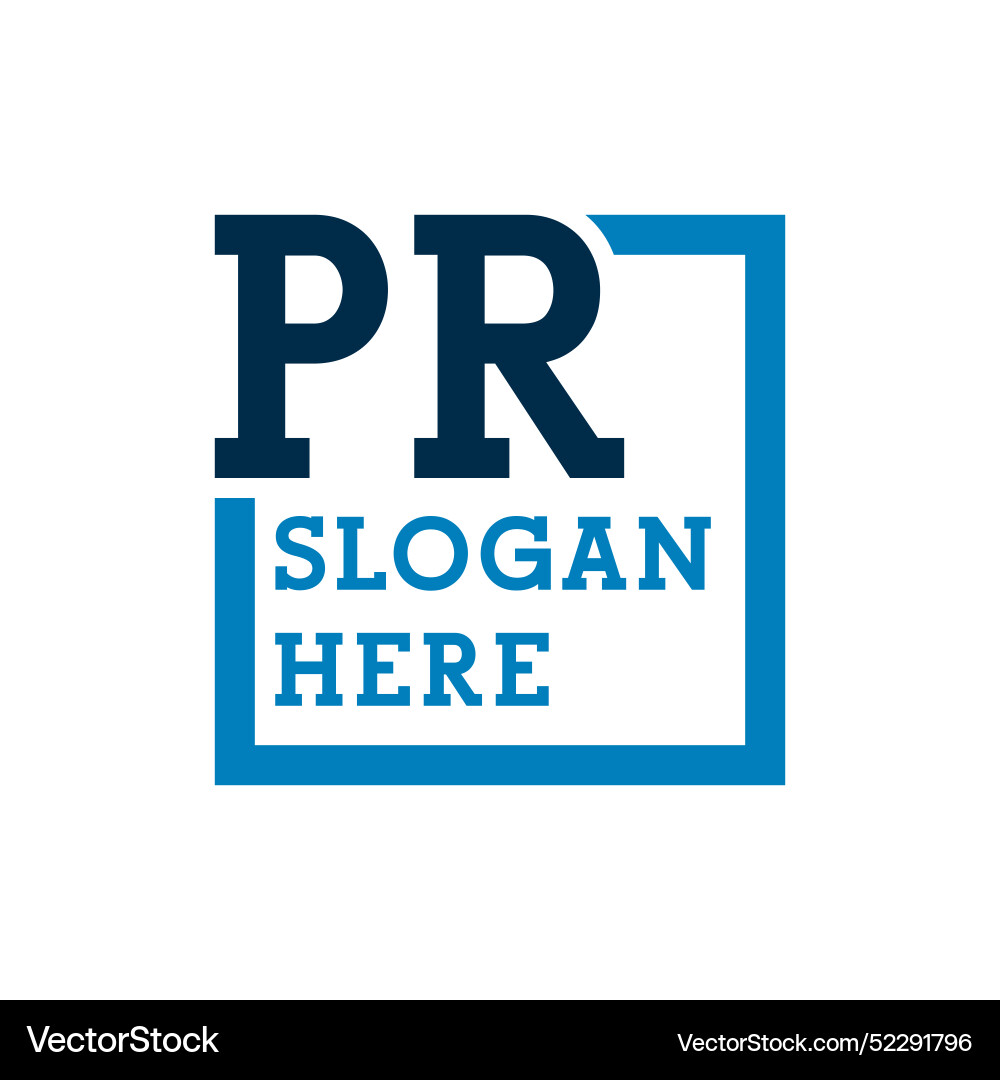 Minimal initials logo letters p and r pr initial Vector Image