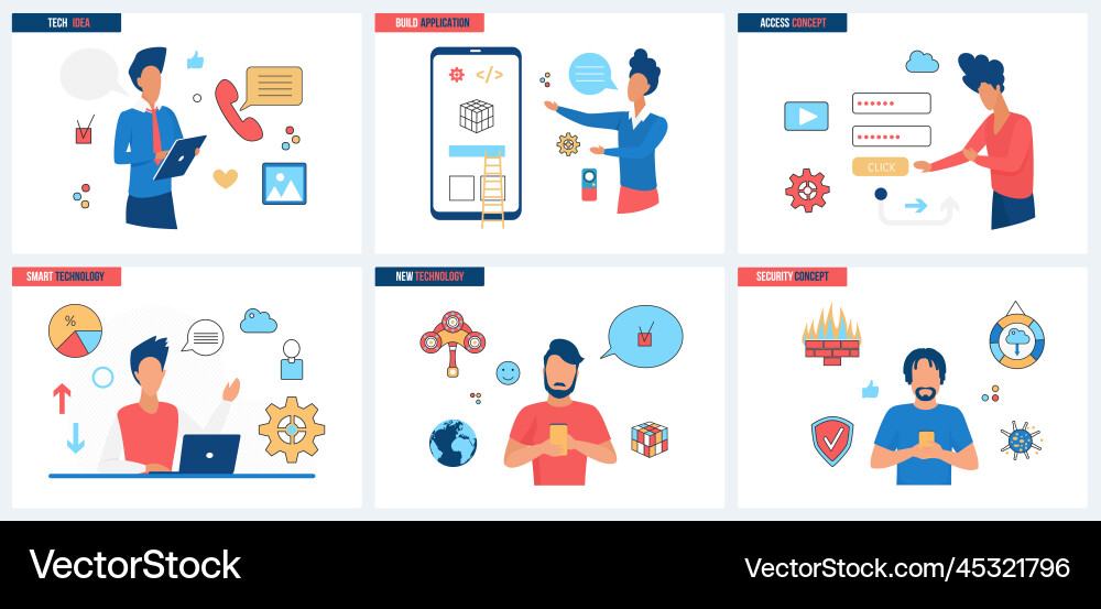 Mobile application development smart technology vector image