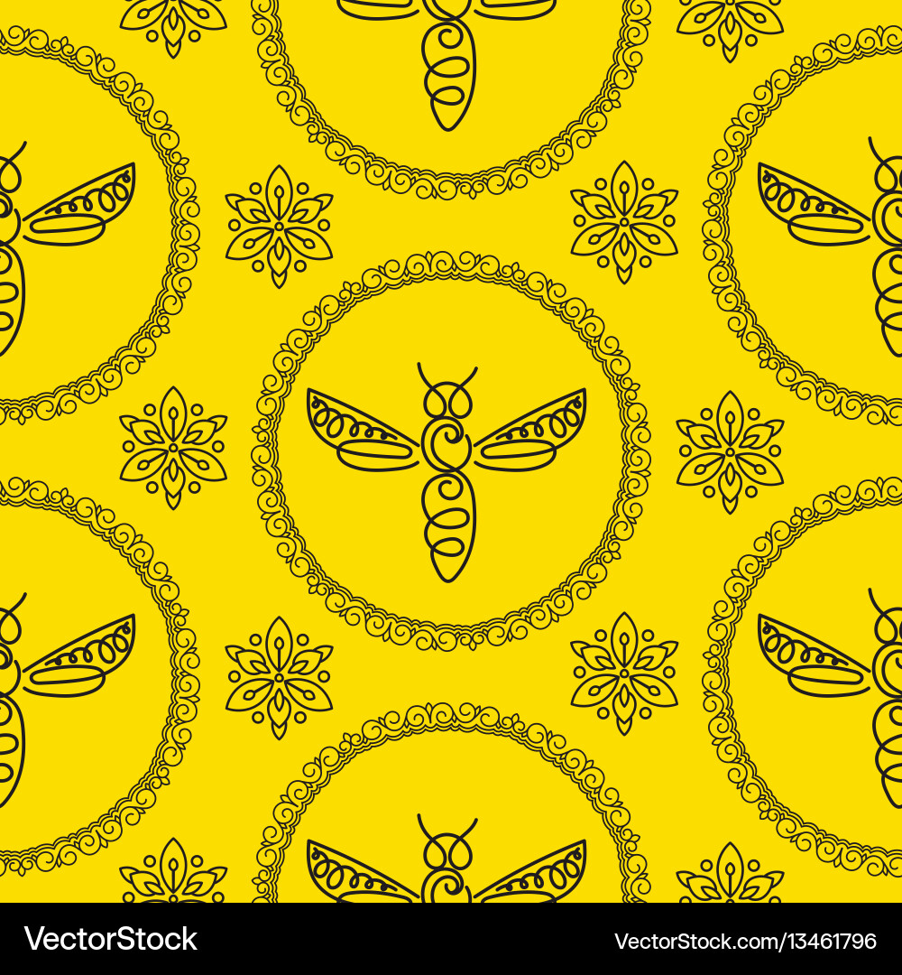 Seamless pattern with bee Seamless pattern with bee vector image