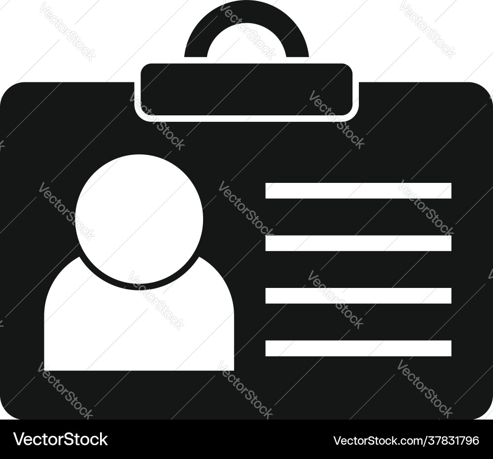 Security id card icon simple style Vector Image