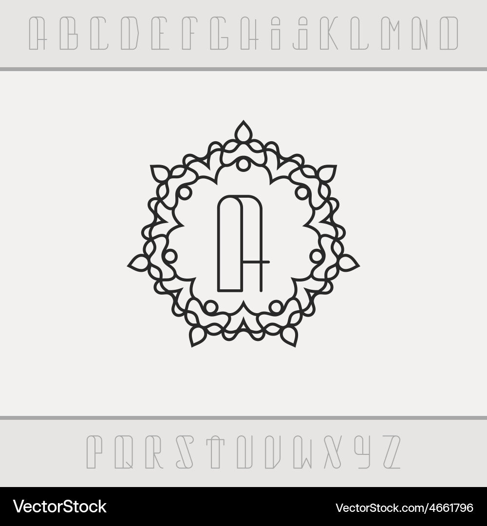 Set from the monogram and a font vector image