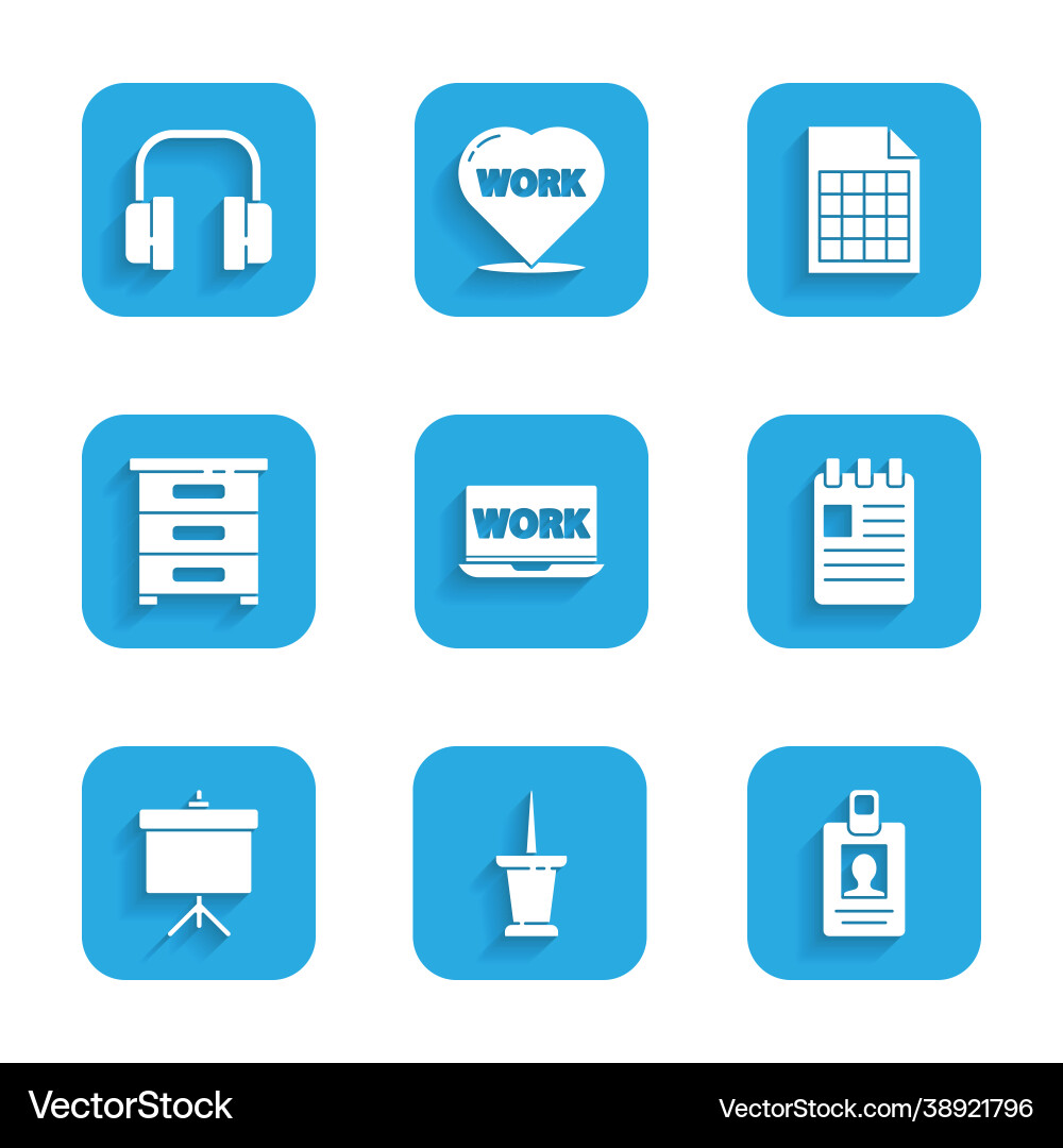 Set laptop with text work push pin Set laptop with text work push pin vector image