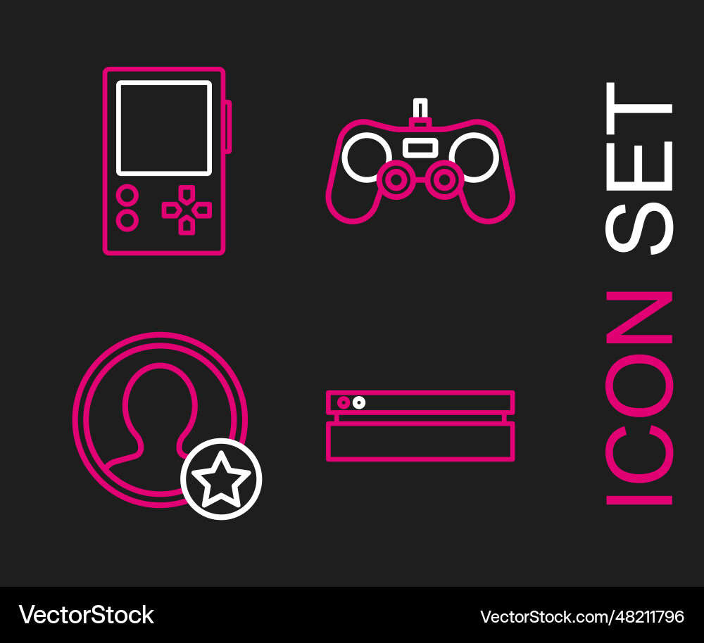 Set line video game console premium create Set line video game console premium create vector image
