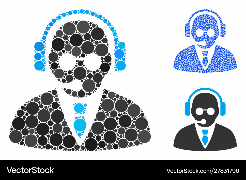 Support manager mosaic icon circle dots Support manager mosaic icon circle dots vector image