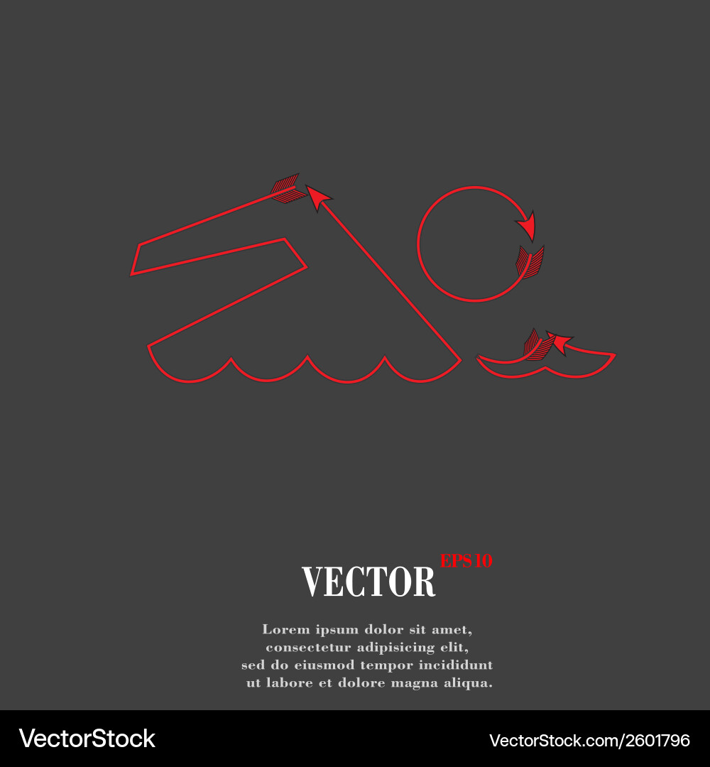 Swimmer pool flat modern web button and space Vector Image