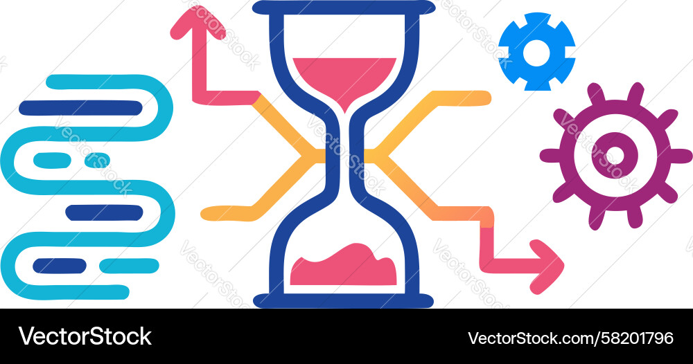 Time Management & Workflow Automation Vector Image