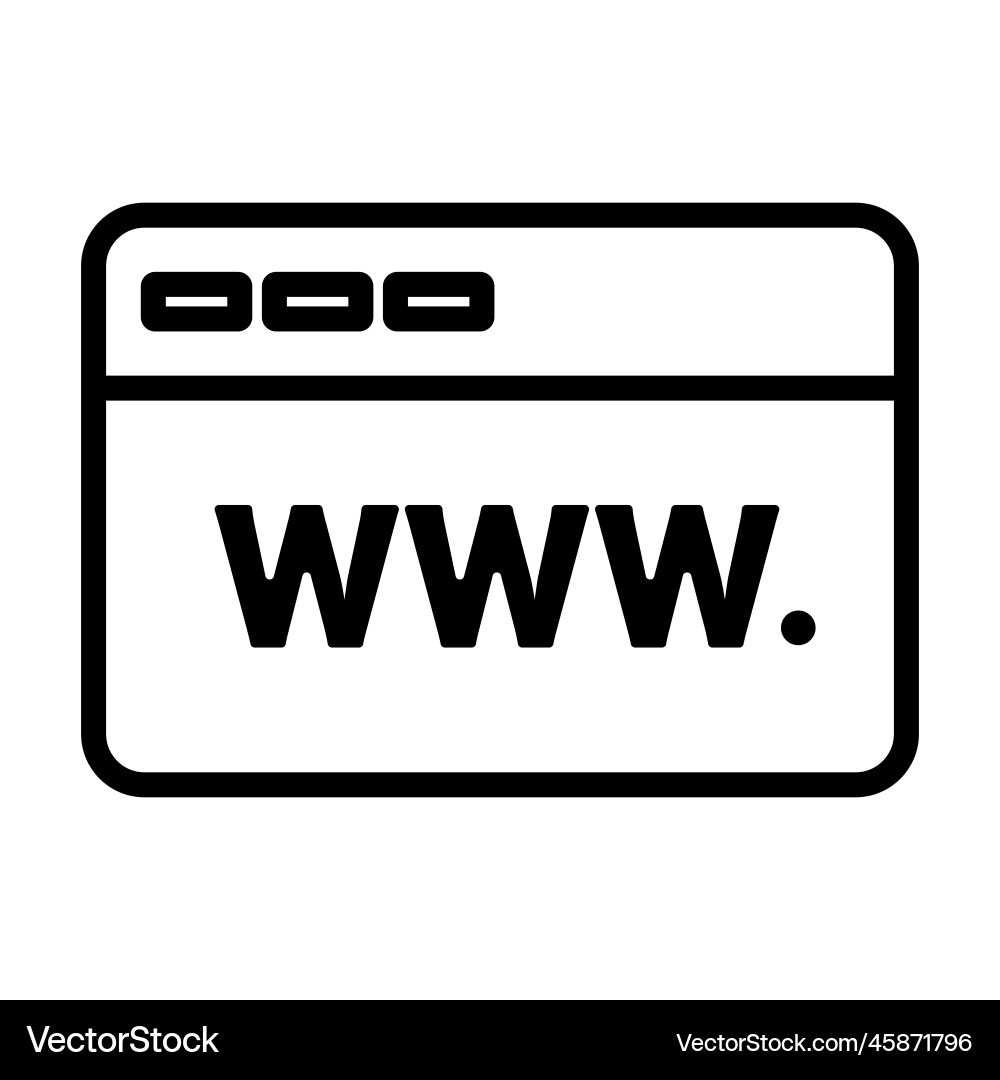 Www browser window icon vector image