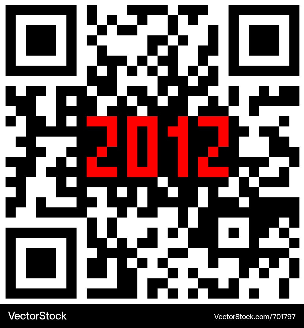 2012 new year counter qr code vector image