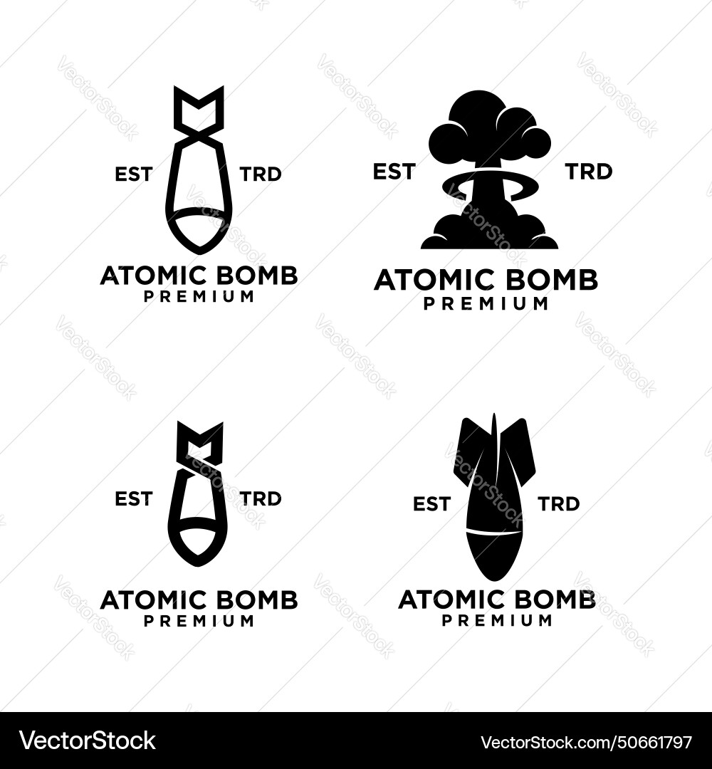 Atomic bomb logo icon design Royalty Free Vector Image
