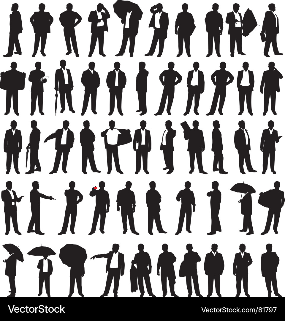Business Silhouettes - Professionals Vector Image