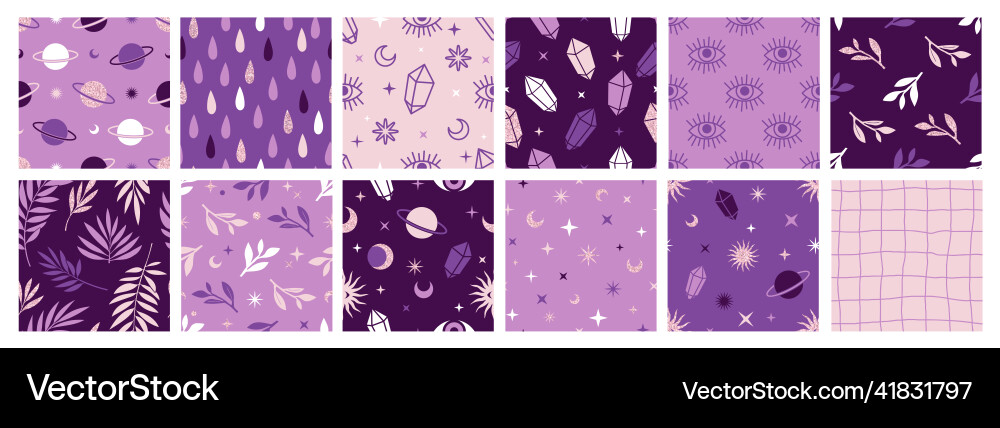 Celestial Boho Patterns vector image