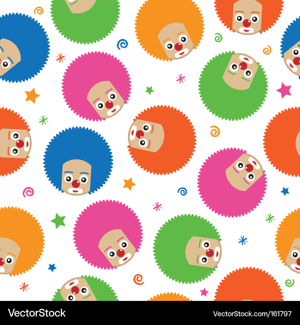 Colorful Clown Pattern Vector Image