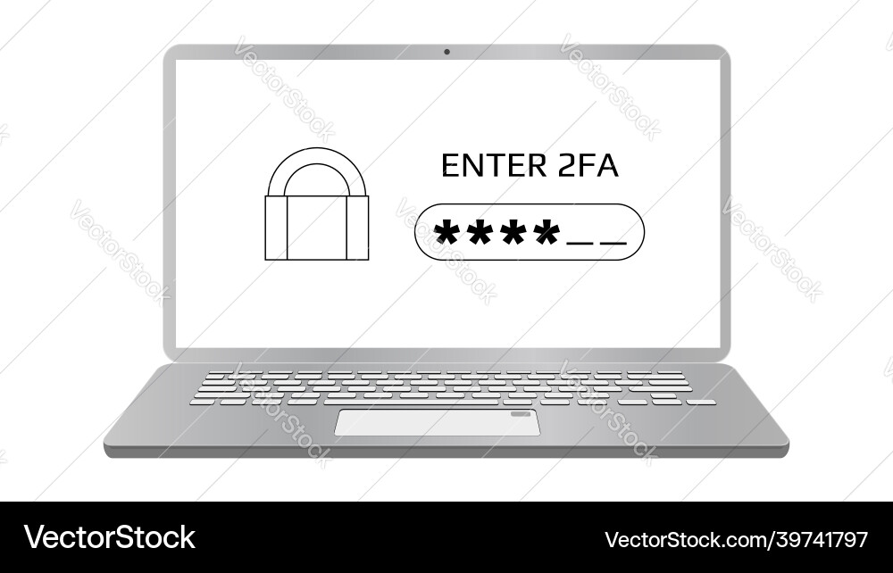 Concept of 2fa two-factor authentication Concept of 2fa two-factor authentication vector image