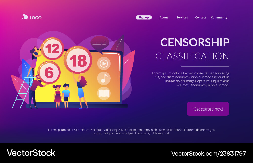 Content rating system concept landing page Content rating system concept landing page vector image