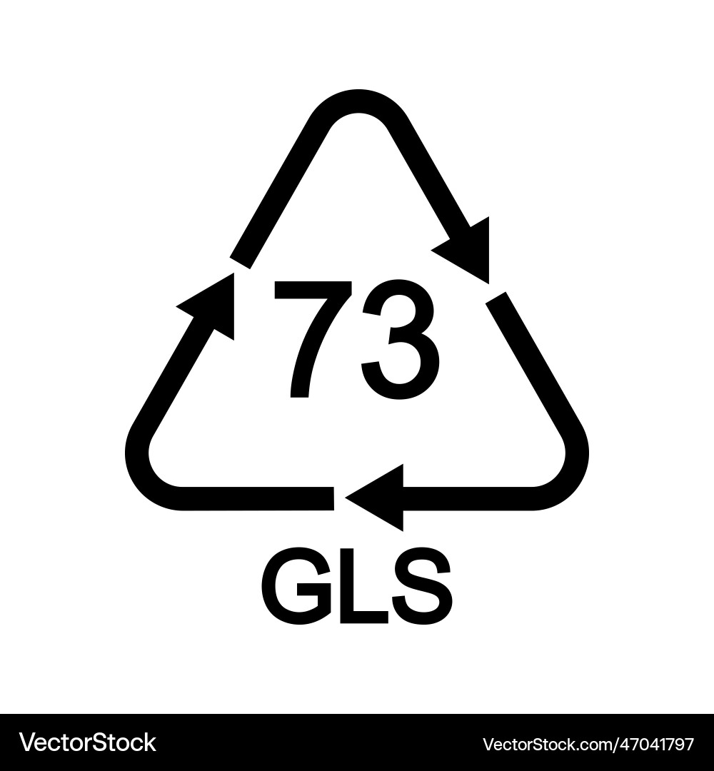 Dark sort glass recycling sign in triangular shape Dark sort glass recycling sign in triangular shape vector image