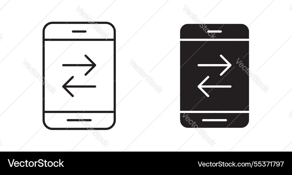 Data transfer icon set in thin line for web Vector Image