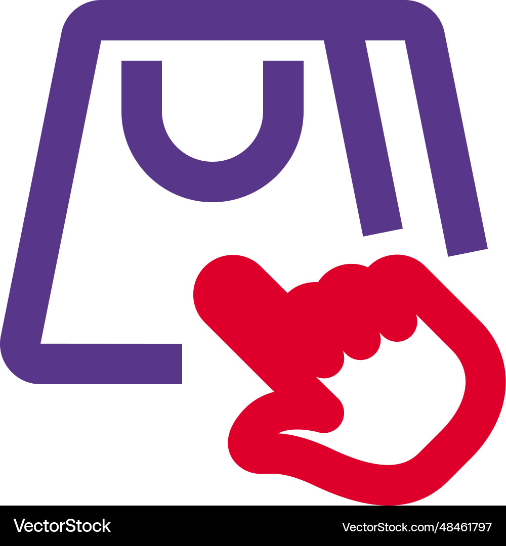 Drag the pointer over bag to choose vector image