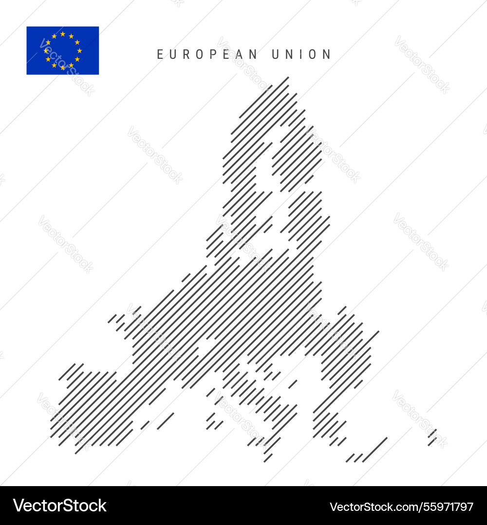 European union map without uk from pattern European union map without uk from pattern vector image