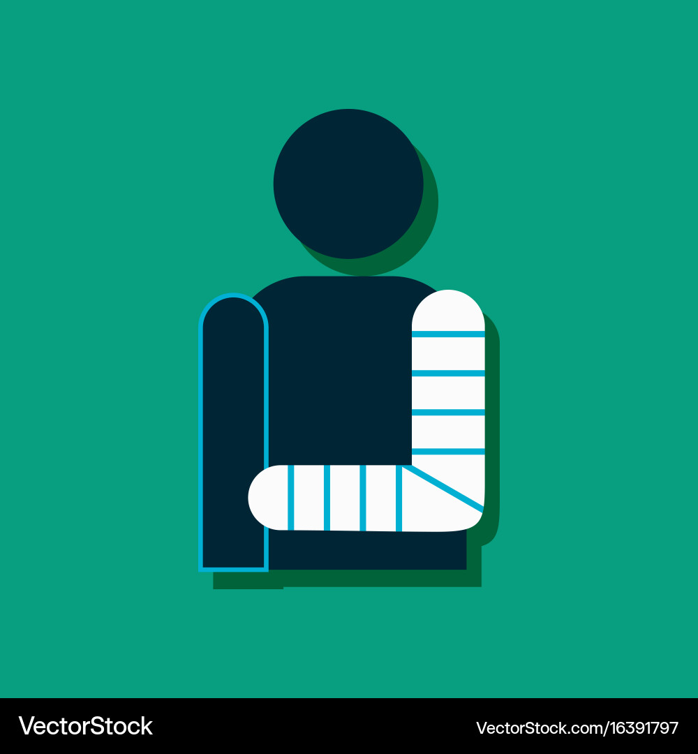 Flat icon design collection man with broken arm Vector Image