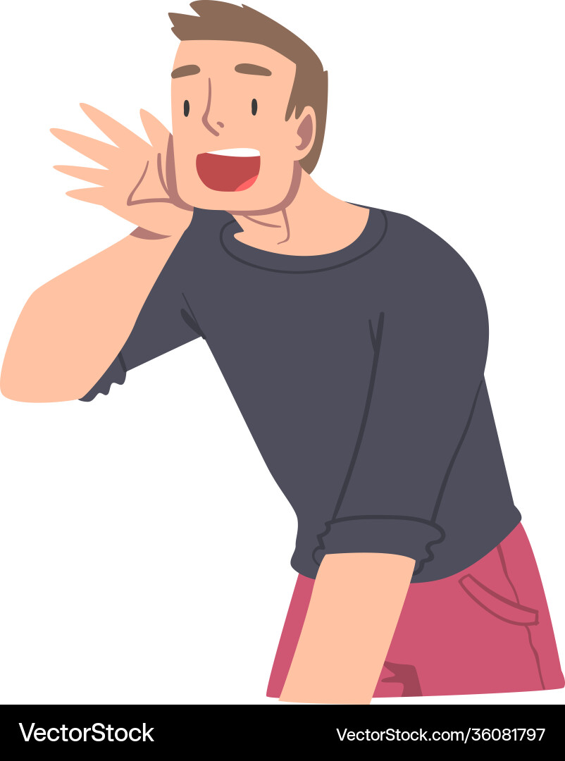 Man character with wide open mouth shouting Vector Image