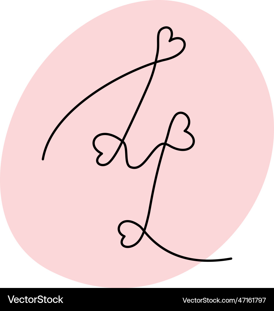 Number 4 handwritten in one continuous line Number 4 handwritten in one continuous line Vector Image