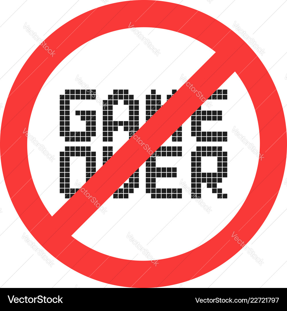 Pixel Spiel über mit rot kein Zeichen Pixel Spiel über mit rot kein Zeichen vektorbild