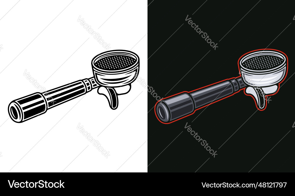 Portafilter espresso machine part set of two Vector Image