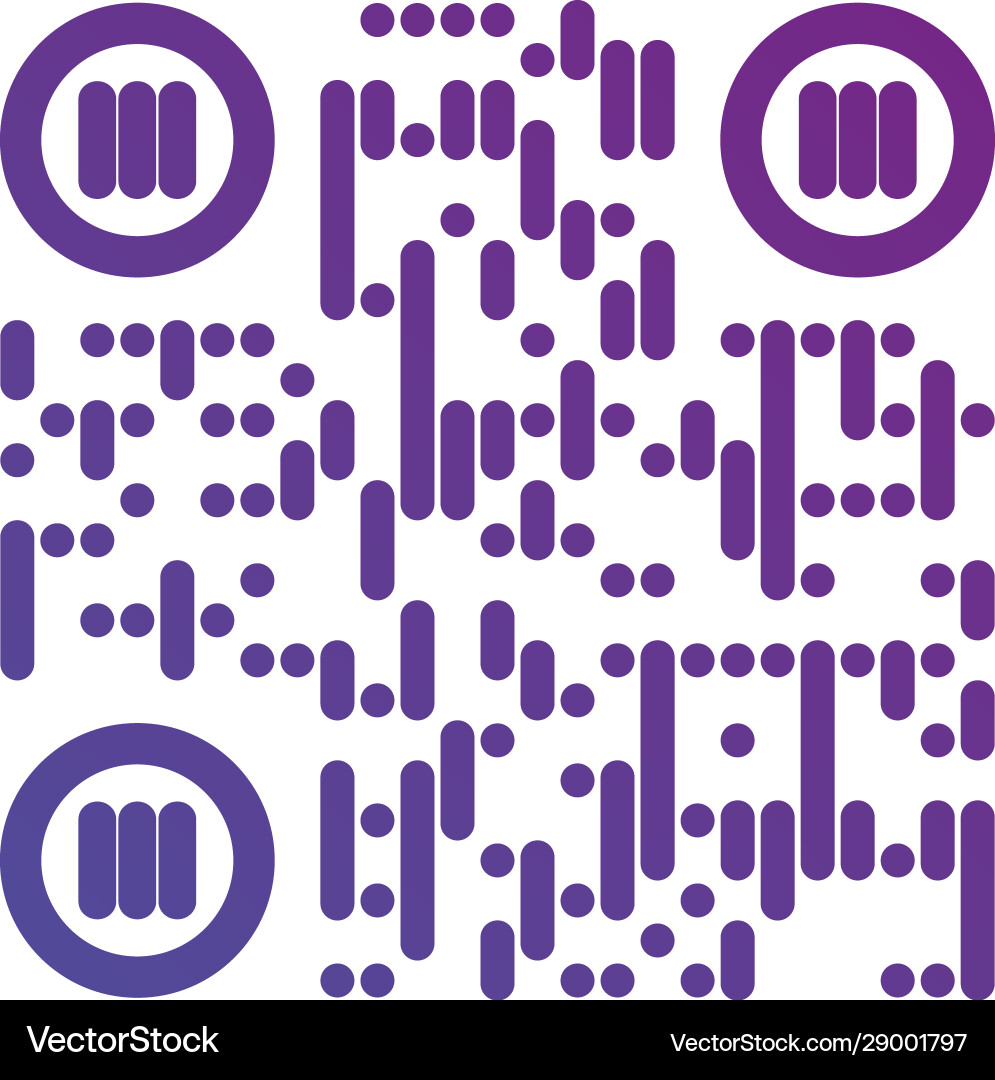 QR Code Round Scan Symbol vector image