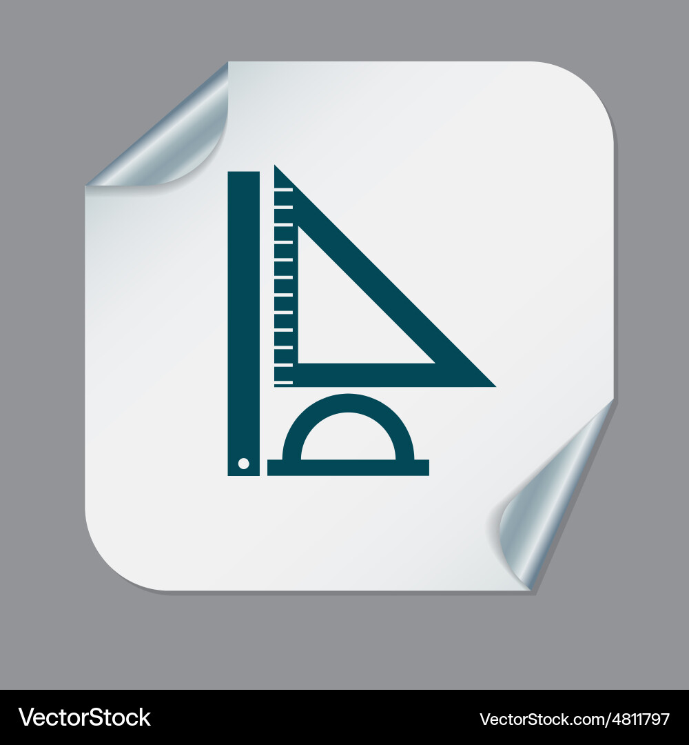 Ruler protractor triangle symbol of geometry Vector Image