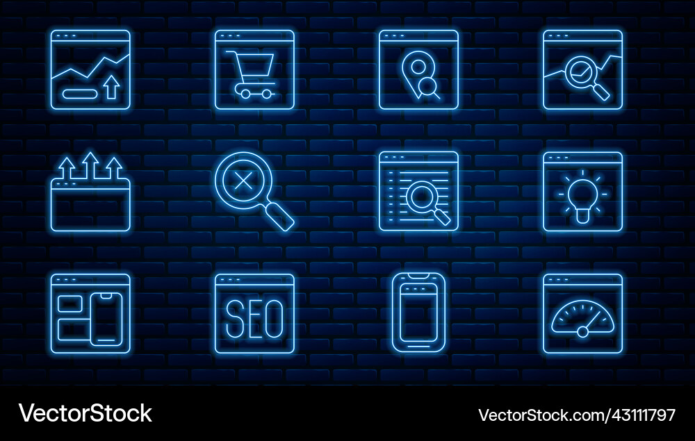 Set line digital speed meter browser window Set line digital speed meter browser window vector image