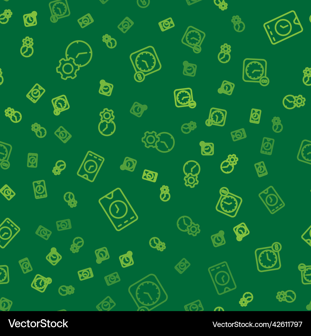 Set line time management alarm clock app mobile vector image
