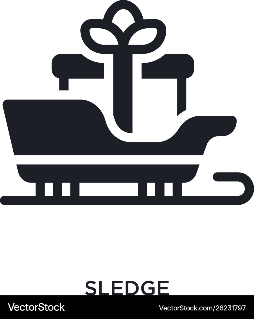 Sledge isolated icon simple element from winter vector image