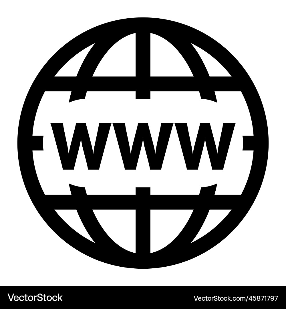 Www web browser icon or internet vector image
