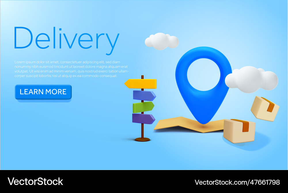 3d map marker street or road sign clouds 3d map marker street or road sign clouds vector image