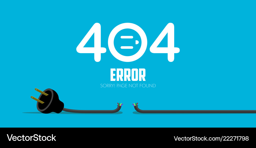 404 Error Website Not Found Vector Image