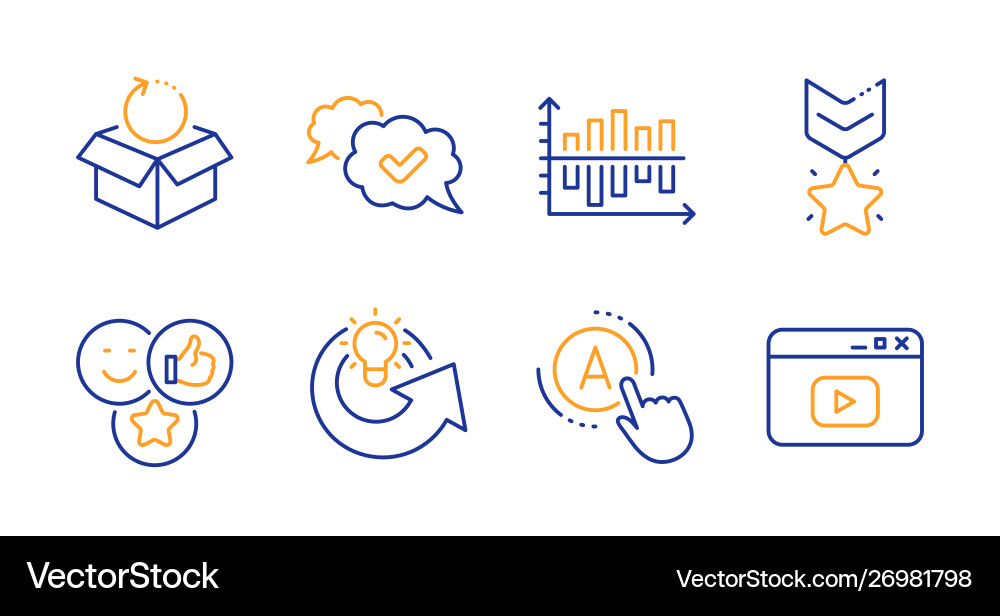 Ab testing return package and approved icons set Ab testing return package and approved icons set vector image