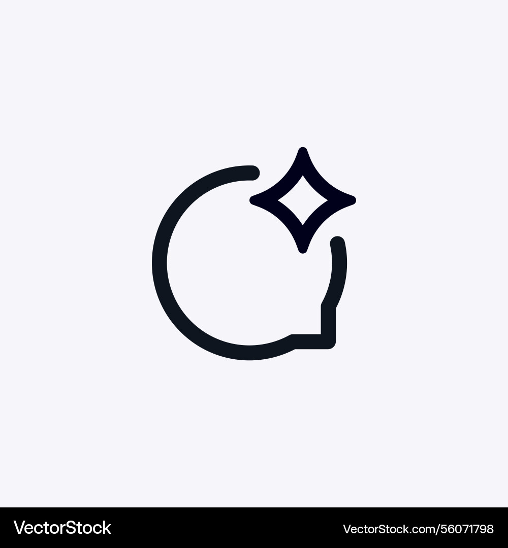 Ai icon with sparkle element for artificial Vector Image