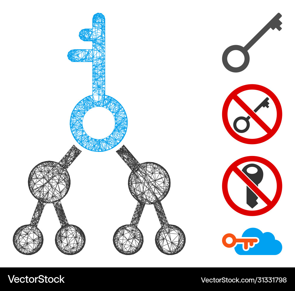 Binary key web mesh Binary key web mesh vector image