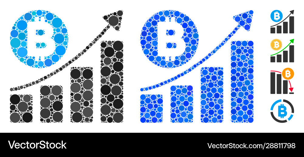 Bitcoin Bar-Diagramm Trend Zusammensetzung Symbol rund Bitcoin Bar-Diagramm Trend Zusammensetzung Symbol rund vektorbild