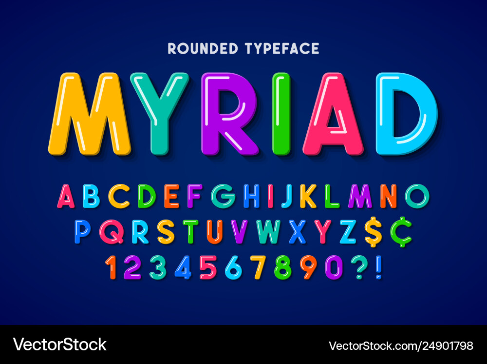 Bubble Font Alphabet - Colorful & Fun Vector Image
